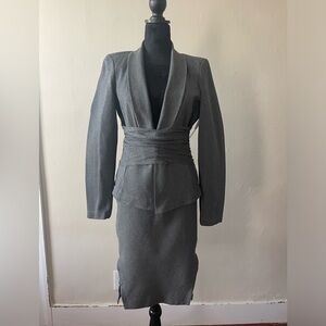 NWT Donna Karen 2 Piece Suit, Blazer/Pencil Skirt w/ front/back wrap, Size 10